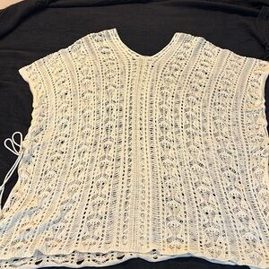 Women's Crochet Swim Coverup Tunic - Ivory